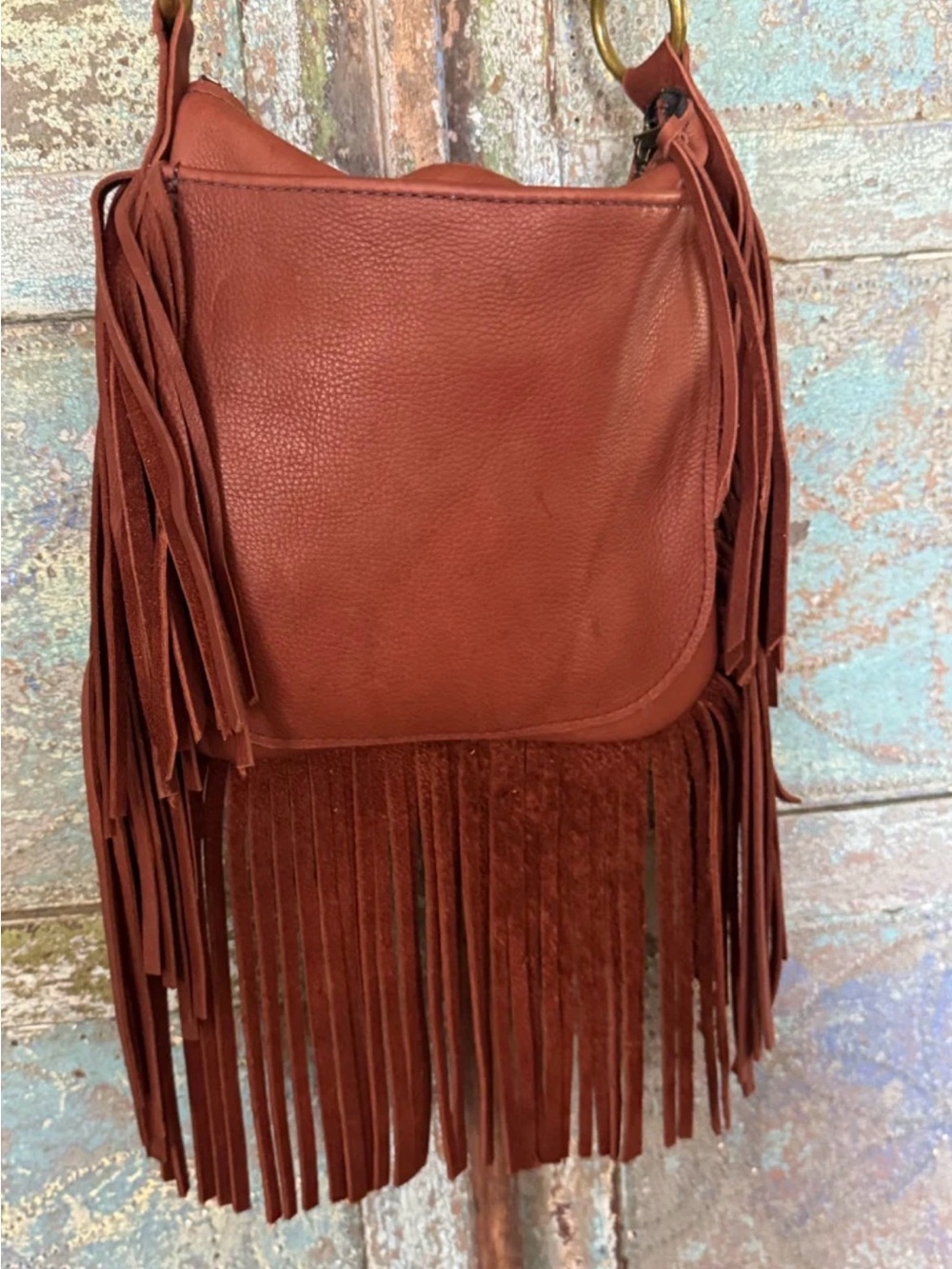 Handmade fringe leather bag - Picture 2 of 4